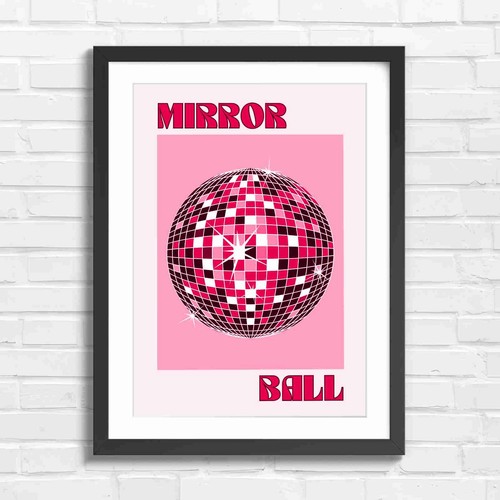 Disco mirror ball - disco, pink