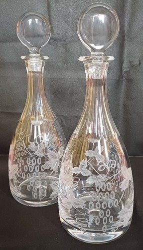 Vtg crystal decanters pair - vtg,