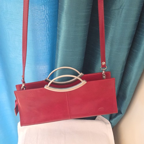 Italian red leather - leather, bag
