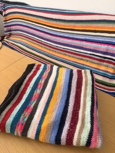 Large hand knitted blanket