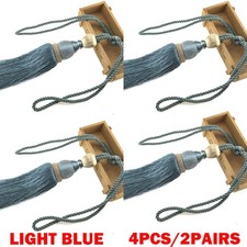 4Pc Large Light Blue Curtain