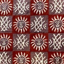 Batik Handprint Sun Boho Hippie Tiki Fabric 80x58"