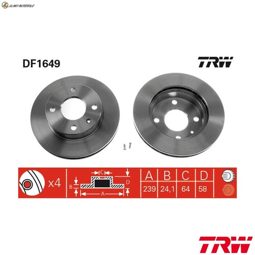 Brake discs df1649 for tvr - for,