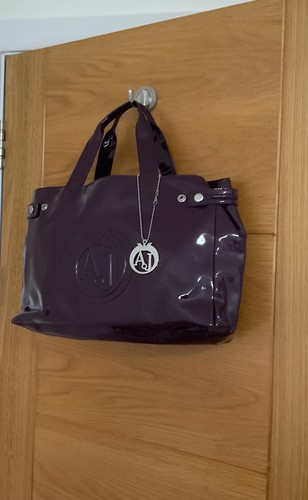 Armani jeans pvc patent tote - jeans,