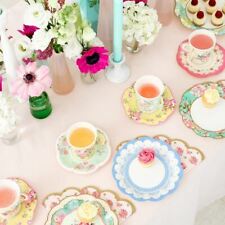 Vintage Floral Paper Plates | Alice in Wonderland Tea Party Tableware x12