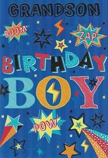 GRANDSON BIRTHDAY CARD WITH