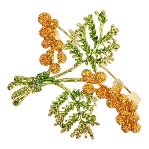 Vintage green leaf brooch - vintage,