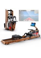 PASYOU Rowing Machine for Home Gym,Oak Wood Foldable Machine with Bluetooth