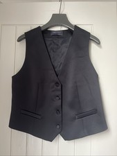 M&S Ladies Satin Black Waistcoat Size 10 Never Used Excellent Condition