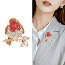 Large Rhinestone Red Breast