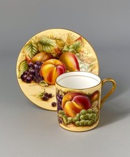 Aynsley Orchard Gold Fruit Cabinet Coffee Cup & Saucer - Pink Backstamp