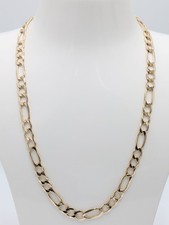 9ct yellow solid gold figaro - yellow,