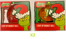 The Grinch Led Flashing Bouncy Ball X 2 Stocking Filler Christmas Xmas Festive