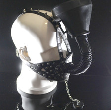 Open Mouth Gag With Funnel Toilet Slave Bondage Oral Head Hood Harness Mask BDSM