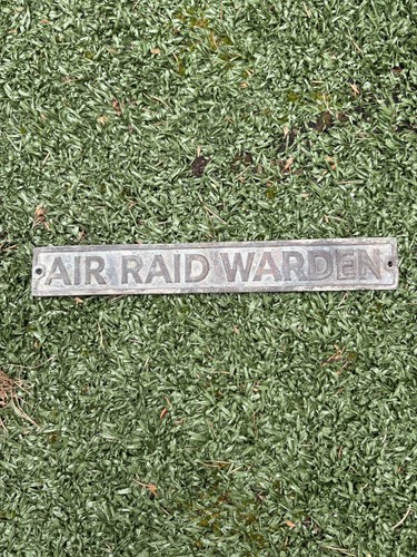 Air raid warden metal - air, sign