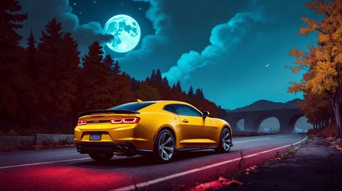 Yellow chevrolet camaro - yellow, car