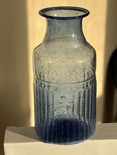 Decorative Pampa Vase Lapis Blue Recycled Glass, 6.5cm by 13cm