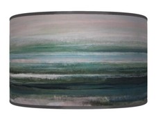 Watercolor  Abstract Lampshade Deep Teal Handmade Pendant Lamp Shade #320