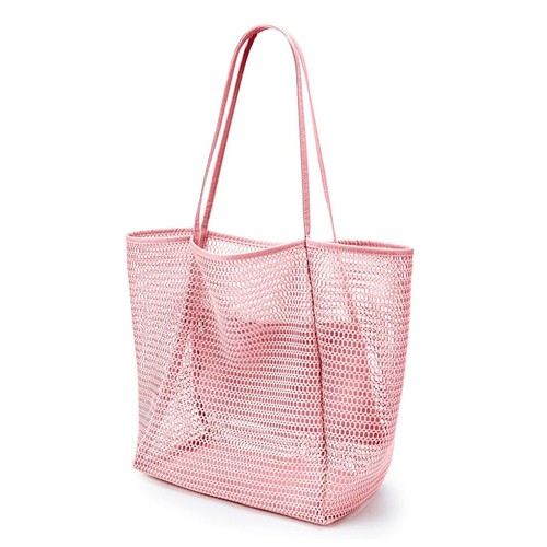 Mesh beach bag foldable - mesh, large