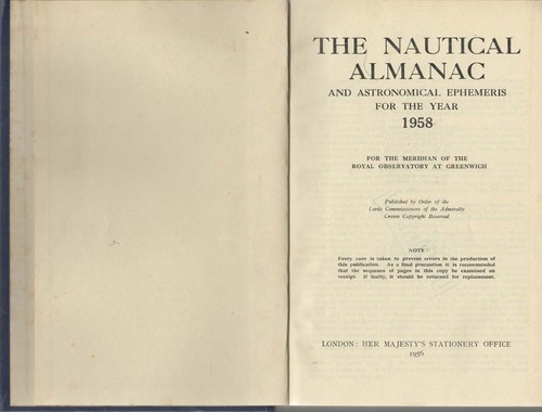 The nautical almanac 1958 - the,