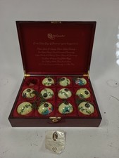 NE' QWA ART 12 Days of Christmas 11 Ornament Set with Wooden Box - PRE-OWNED