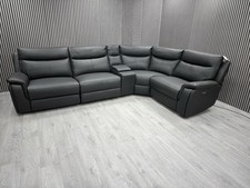 SCS LIVING PEYTON CORNER SOFA ELECTRIC RECLINER USB BLACK FABRIC RRP £2499.99