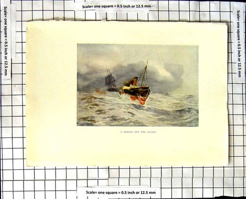 Original old vintage print - old,