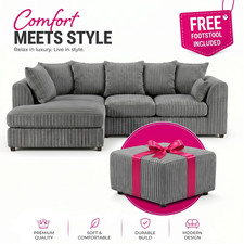 corner sofa jumbo cord & 3+2