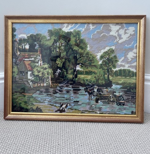 Framed rural scene horse cart - framed,