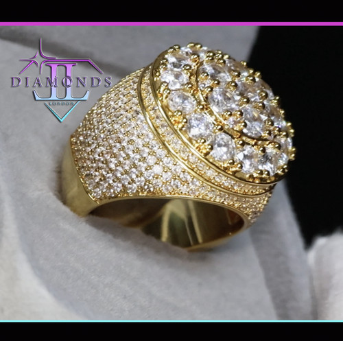 Mens gold iced out - mens, ring