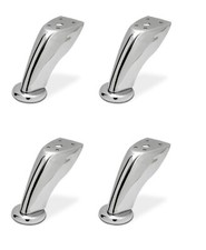 Legs for Furniture Cabinet Sofa Tables Foot - 100 mm Chrome Steel pack of 4 GTV