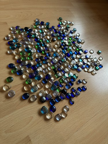 265 mixed glass nuggets - glass,