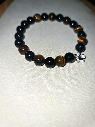 Obsidian tiger eye round - obsidian, tiger's