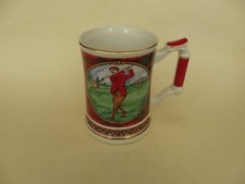 Sadler Ceramic Golfing Theme Tankard. 5" Tall 3.5" Rim Diameter.