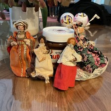 Vintage  Wooden Peg Dolls Lot  