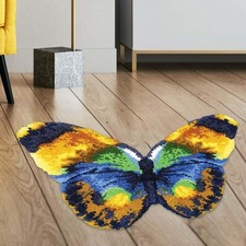 Latch Hook Craft Kit Butterfly DIY Rug Carpet Needlework Home Decoration Carpet