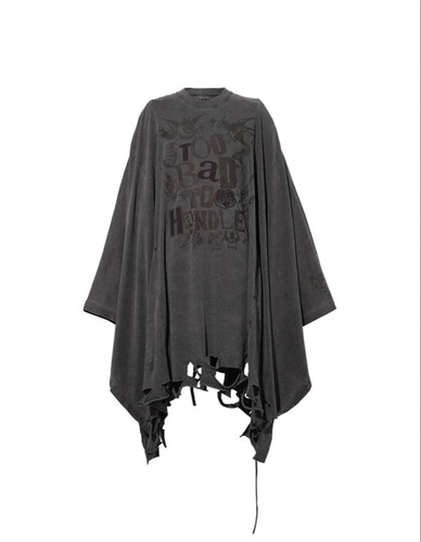 Doublet phantom frayed poncho - phantom,