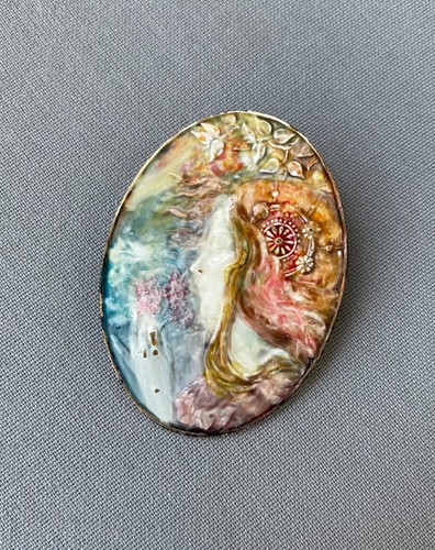 Art nouveau enameled copper - art,