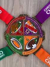 The Christmas Dinner Challenge Rural Running Medal x4 Complete Set 3 6 9 12 Laps