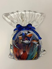 Art Glass Paperweight Fish In