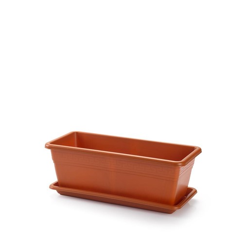 Terracotta trough plant pot - trough,