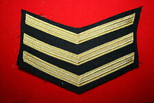 ORIGINAL MODERN METALIC BULLION WIRE SERGEANT STRIPE SINGLE GOLD ON BLACK