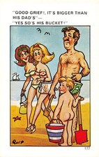 POSTCARD  COMIC    RISQUE    Seaside  Size  Bucket