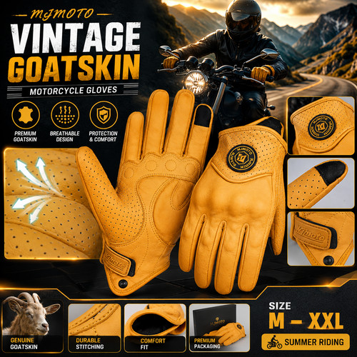 Vintage goatskin motorcycle - goatskin,