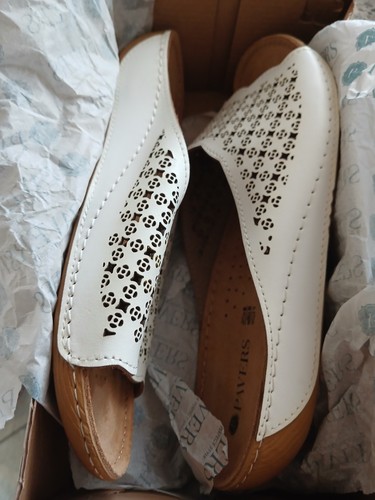 White leather ladies slip - ladies, slip-on