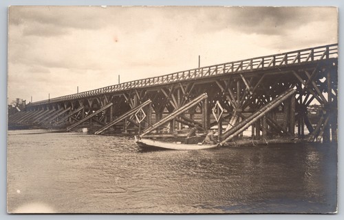 Wooden trestle bridge over - wooden,