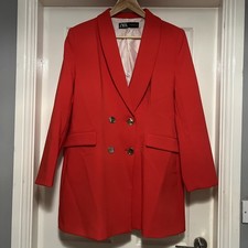Zara Red Double Breasted Blazers Dress/longline Jacket. NWOT. XXL