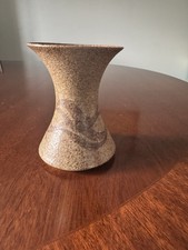 Studio Pottery Small Vase 3.5” High Waisted Shades Of Brown