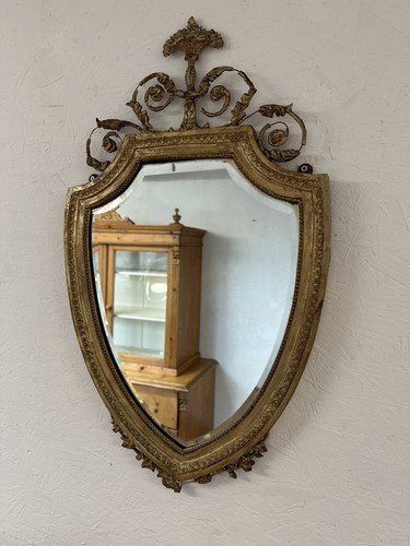 Antique french giltwood shield - french,