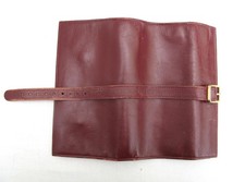 Real leather jewellery pouch, brown suede lining  7"  Travel carrying case 